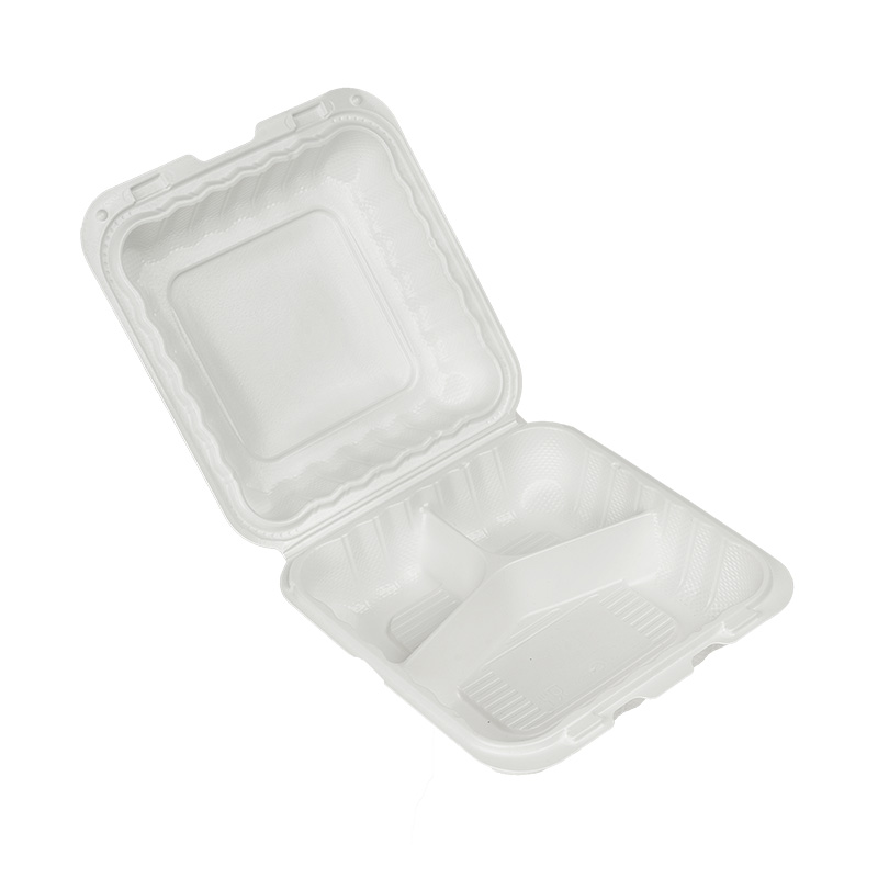 Disposable 3 Compartment Clamshell Box