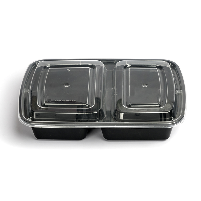 Plastic 2 Compartment Food Container