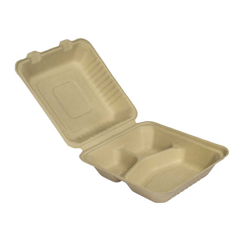 Disposable Three Compartments Clamshell Box